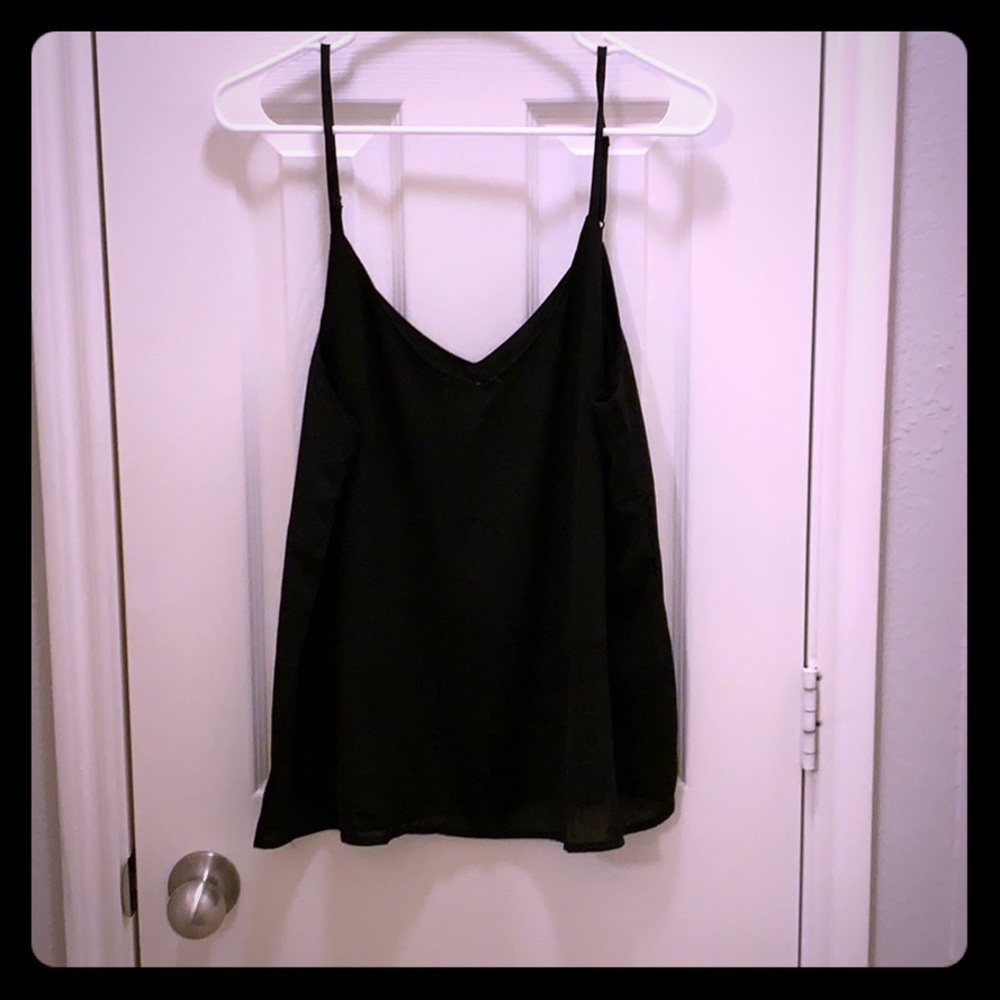 Black chiffon spaghetti Strap Cami